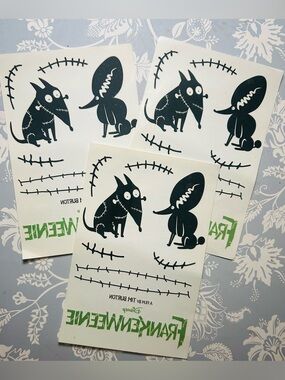 Frankenweenie Disney lot 3 sheets temporary tattoos Tim Burton 2012 promotional